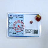 18K Gold Holder for Red Agate Strawberry Pendant with Gold-Plated Silver Chain - Luxury Jewelry Trend