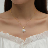 Necklace with a 3ct Moissanite Diamond For Women With Certificate Original Luxury Gold Pendant Jewelry