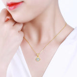 D Color 6.5mm 1CT Moissanite Necklace For Woman Gold Pendant For Women With Chains Wedding Fine jewellery Sale