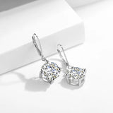 Certificated Moissanite Earrings For Women 100% 925 silver Long Dangle Earings Pass Diamond Tester Lever Backs Luxury Jewelry ME